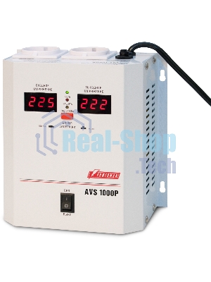 Стабилизатор напряжения Powerman AVS 1000P White (1000ВА,8А,КПД 98%, циф. индикация вх./вых. напряж.)