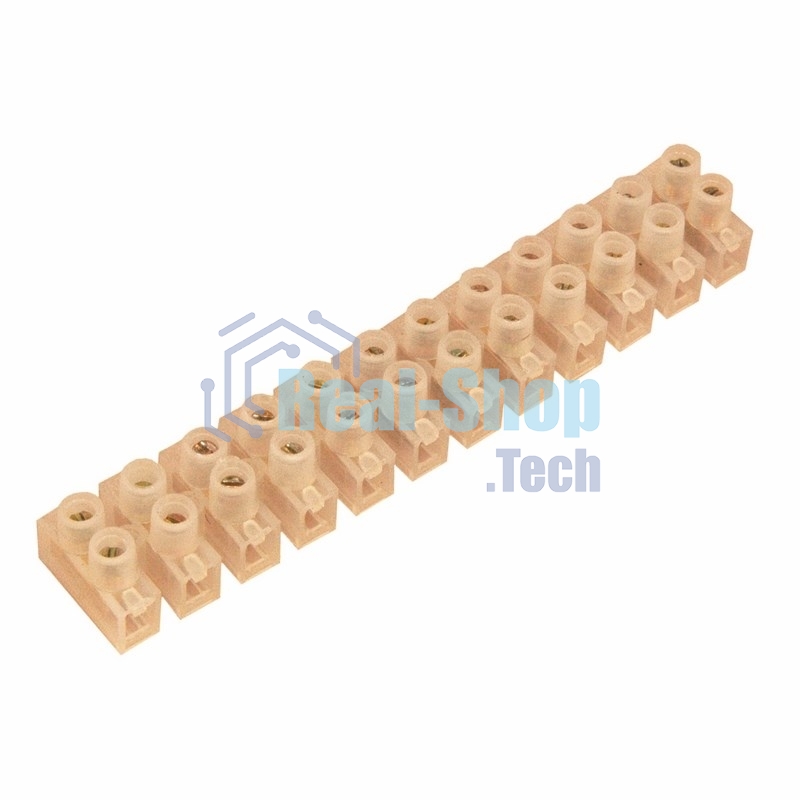 Клеммная колодка винтовая Rexant KВ-6 (2,5-6 мм²), ток 6 A, пoлиэтилен белый (ЗВИ)