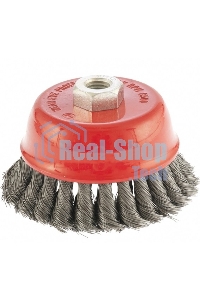 Щетка Matrix для УШМ, 75 мм, М14, Чашка, крученая проволока 0,8 мм