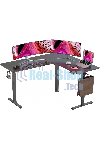 Стол компьютерный Cactus угловой подъемный столешница МДФ черный каркас черный 1600х1400х720х1180 мм (CS-EDXL-BBK)