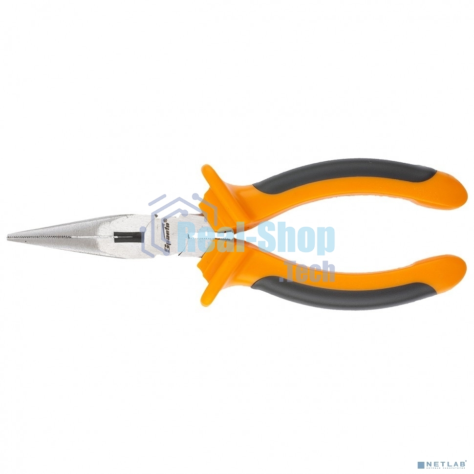 Длинногубцы Sparta Comfort, 160 мм, прямые шлифованные, двухкомпонентные рукоятки