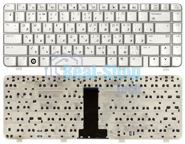 Клавиатура для ноутбука HP Pavilion DV2000, HP Compaq Presario V3000 серебристая