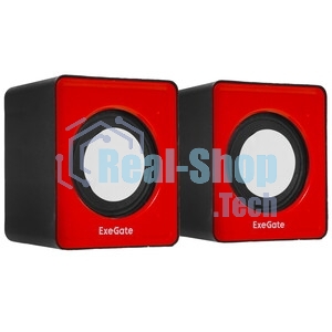 Акустическая система 2.0 ExeGate EX289920RUS Disco 140 Red (питание USB, 2х3Вт (6Вт RMS), 100-20000Гц, красный)