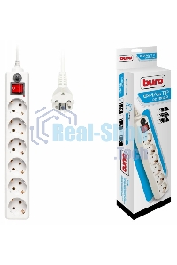 Сетевой фильтр Buro 600SH-1.8-W 1.8 м (6 розеток) белый (коробка)