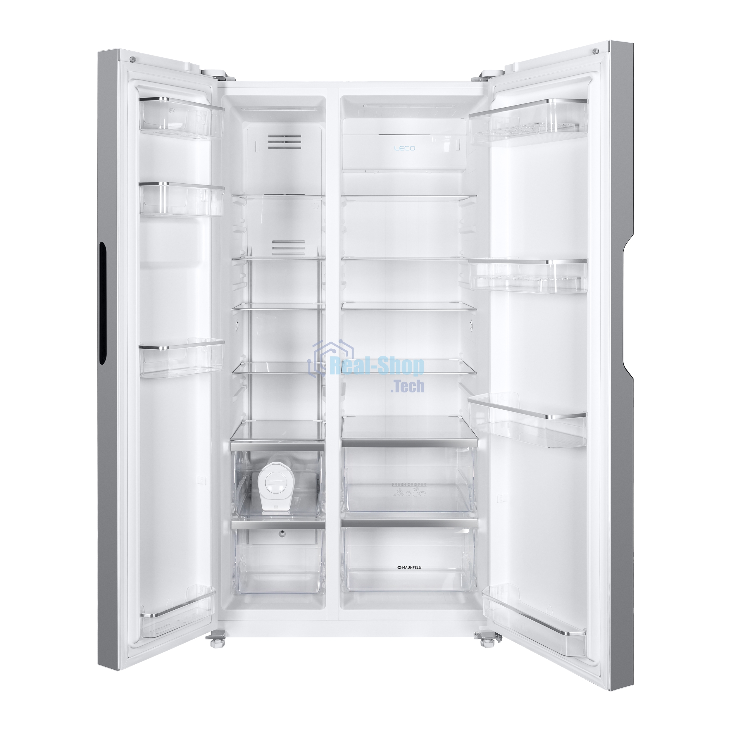 Холодильник Maunfeld MFF177NFW белый глянец двухкамерный 263/170л морозилка сбоку, No Frost, Side by Side