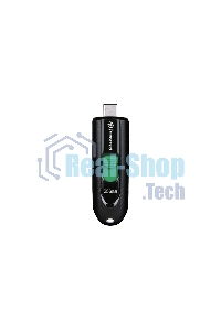 Флешка USB Transcend JetFlash 790С (TS256GJF790C), 256Gb, USB 3.0 Type-C, R/W 90/60, черный/зеленый