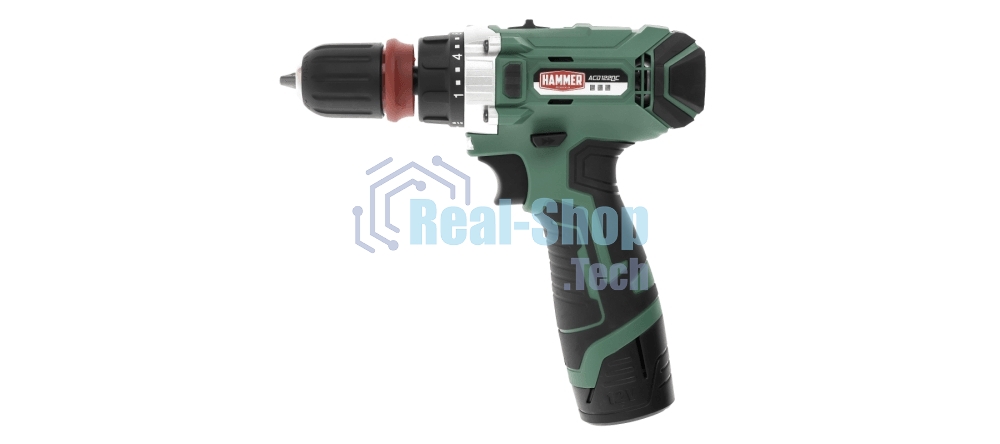 Дрель-шуруповерт аккумуляторная Haммer ACD122QC, Аккумуляторная, 12В, 2 АКБ, Кейс