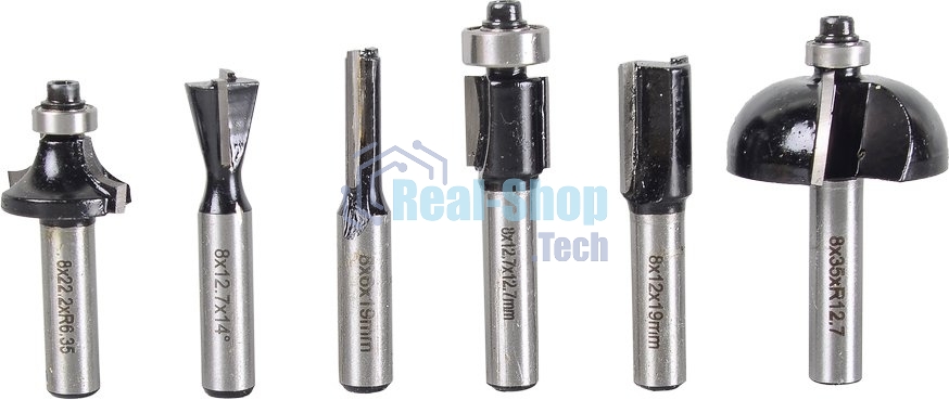 Набор фрез по дереву 6шт.(хвостовик 8мм)