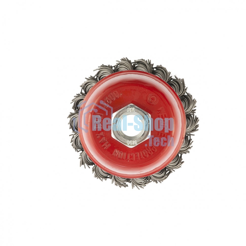 Щетка Matrix для УШМ, 75 мм, М14, Чашка, крученая проволока 0,8 мм