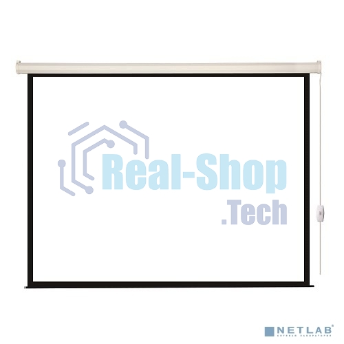 Экран с электроприводом Lumien Eco Control 203x203 см (раб. область 197х197 см) Matte White черная кайма по периметру 1:1