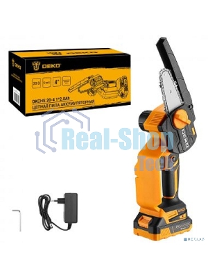 Пила цепная аккумуляторная DEKO DKCHS 20-4 [063-4480] 20В, 1x2.0А·ч