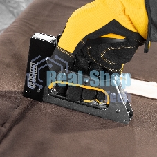 Степлер металлический Denzel скобы в комплекте, 2К рукоятка, тип 53, 6-10 мм