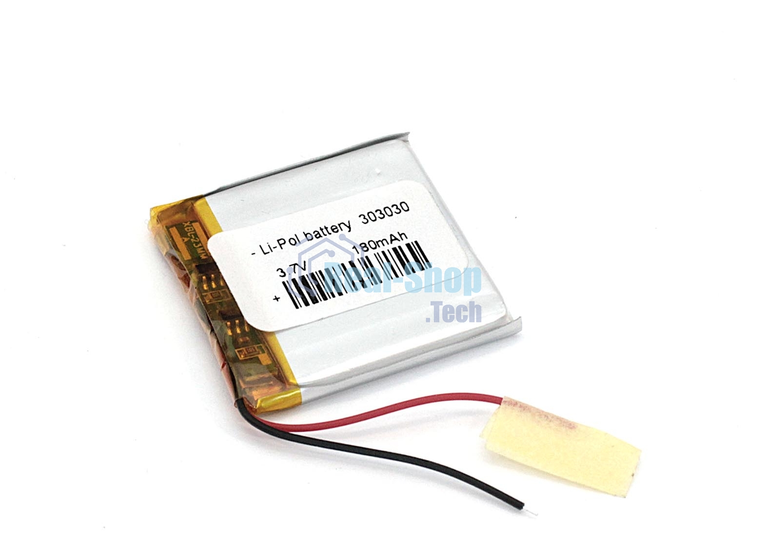 Аккумулятор Li-Pol (батарея) 3x30x30мм 2pin 3.7V/180mAh
