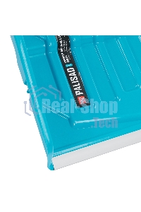 Скрепер-волокуша для уборки снега Palisad LUXE полипропилен, колеса, 595х715х1445 мм, рукоятка с ПВХ