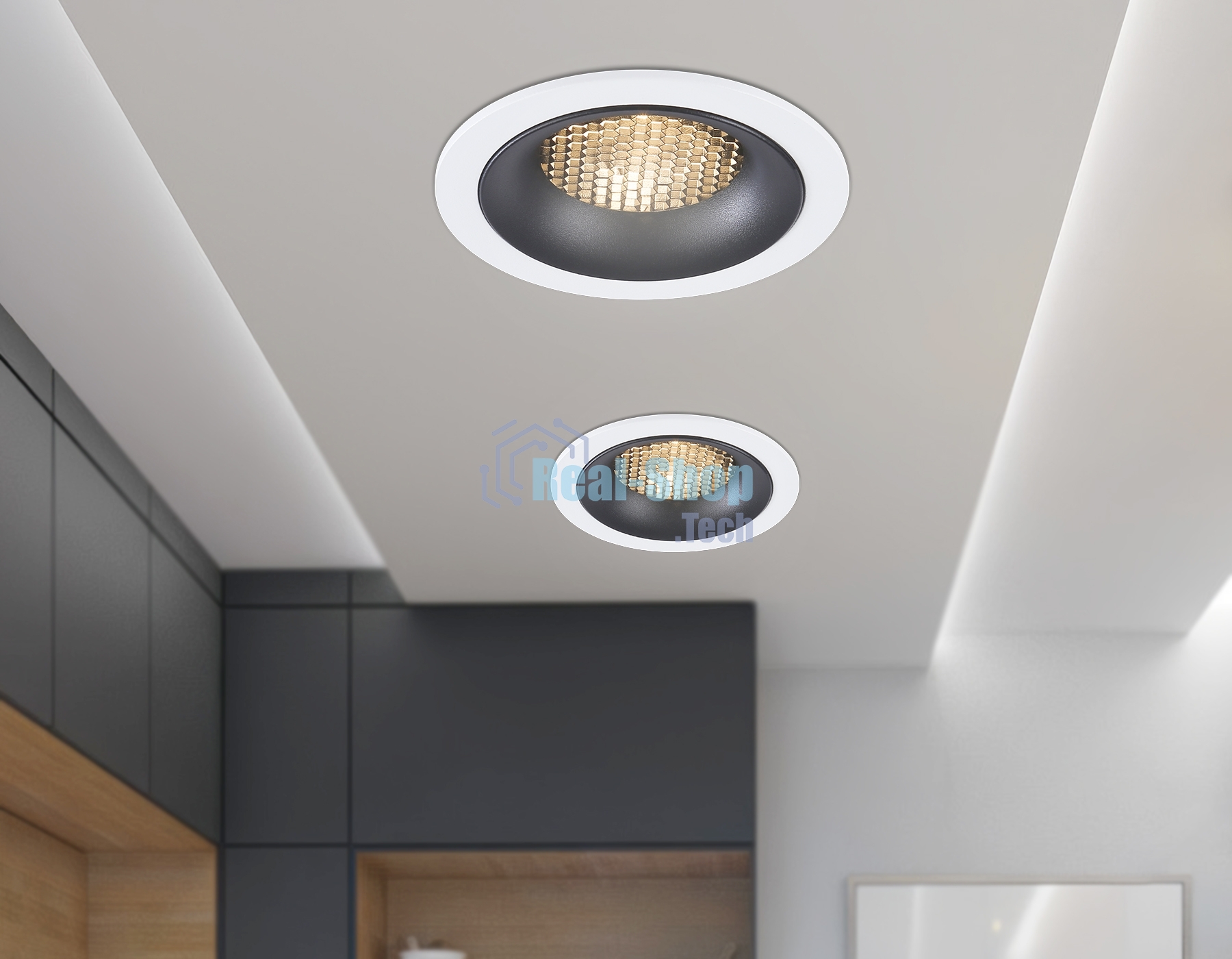 Светильник встраиваемый Ambrella light TN102722 WH/BK белый/черный GU5.3 92*92*23
