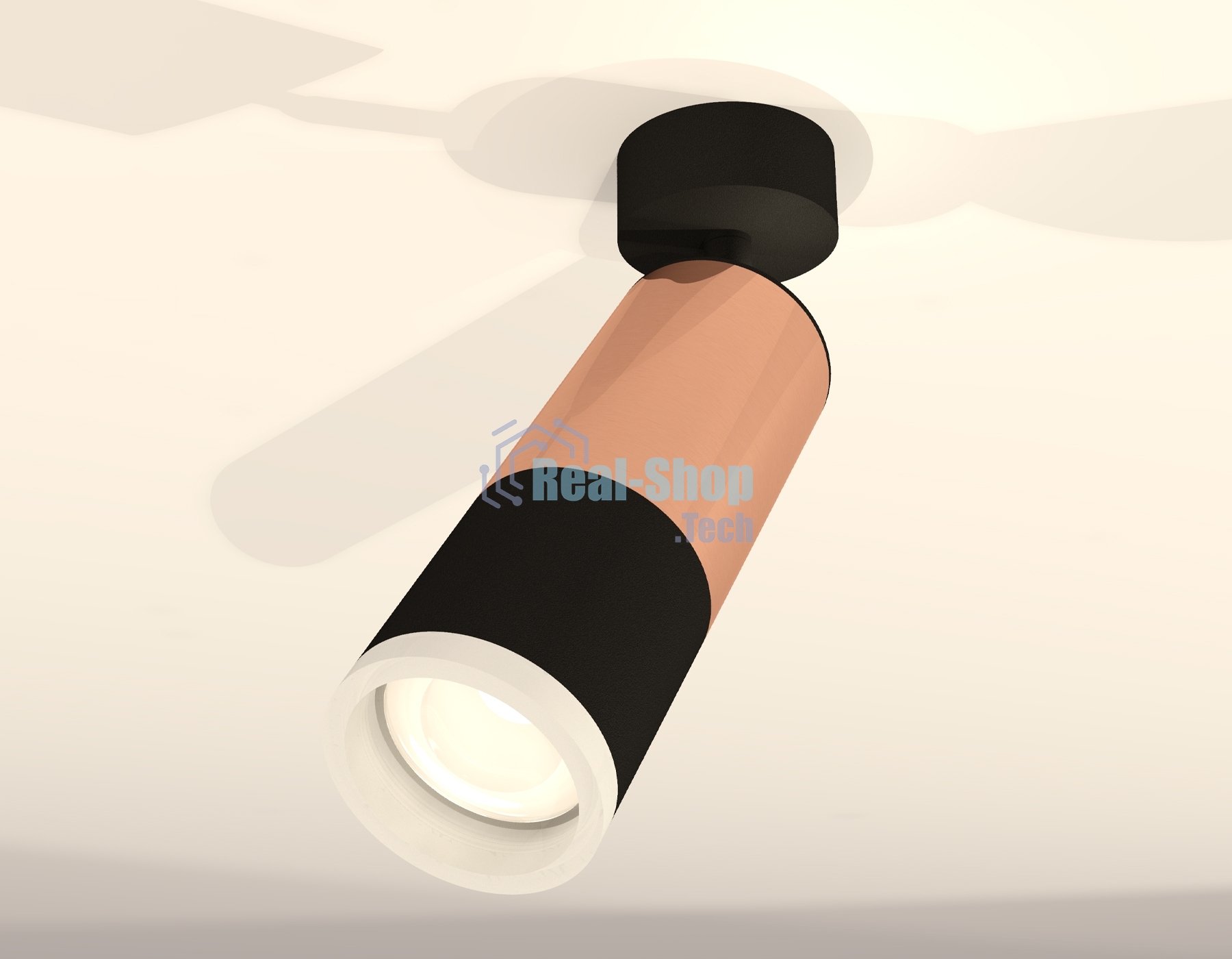 Комплект поворотного светильника Ambrella light XM6302003 SBK/PPG/FR черный песок/золото розовое полированное/белый матовый MR16 GU5.3 (A2210, C6326