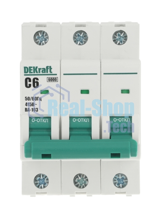 Автоматический выключатель DEKraft 3Р 6А х-ка C ВА-103 6кА