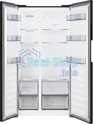 Холодильник Weissgauff WSBS 550 Built-in NoFrost Inverter черный двухкамерный 325/190л морозилка сбоку, No Frost, Side by Side