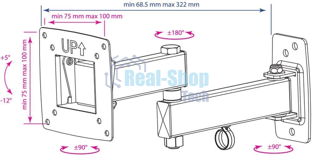 Кронштейн Kromax OPTIMA-104 черный, 10