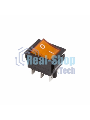 Выключатель клавишный Rexant 250V 15А (6с) ON-ON желтый с подсветкой