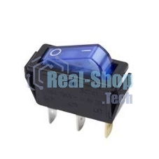 Выключатель клавишный Rexant 250V 15А (3с) ON-OFF синий с подсветкой