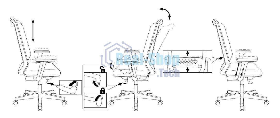 Кресло компьютерное Бюрократ MC-611N TW-01 38-418 черный, сетка/ткань, крестовина пластик