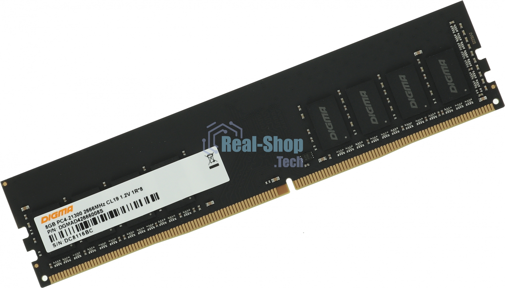 Оперативная память Digma, DDR4, 8GB (1x8GB), 2666MHz, CL19, DIMM