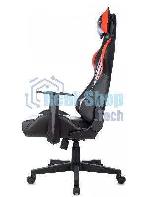 Кресло Zombie Game Penta черный/красный, экокожа, 120 кг, механизм качания