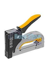 Степлер Denzel металл., скобы в комплекте, плавная регулировка удара, 2К рукоятка, тип 53, 4-14 мм