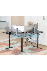 Стол компьютерный Cactus угловой подъемный столешница МДФ черный каркас черный 1600х1400х720х1180 мм (CS-EDXL-BBK)