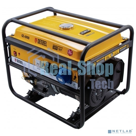 Электрогенератор бензиновый Denzel GE 6900, 5.5 кВт, 97 дБ, 77 кг