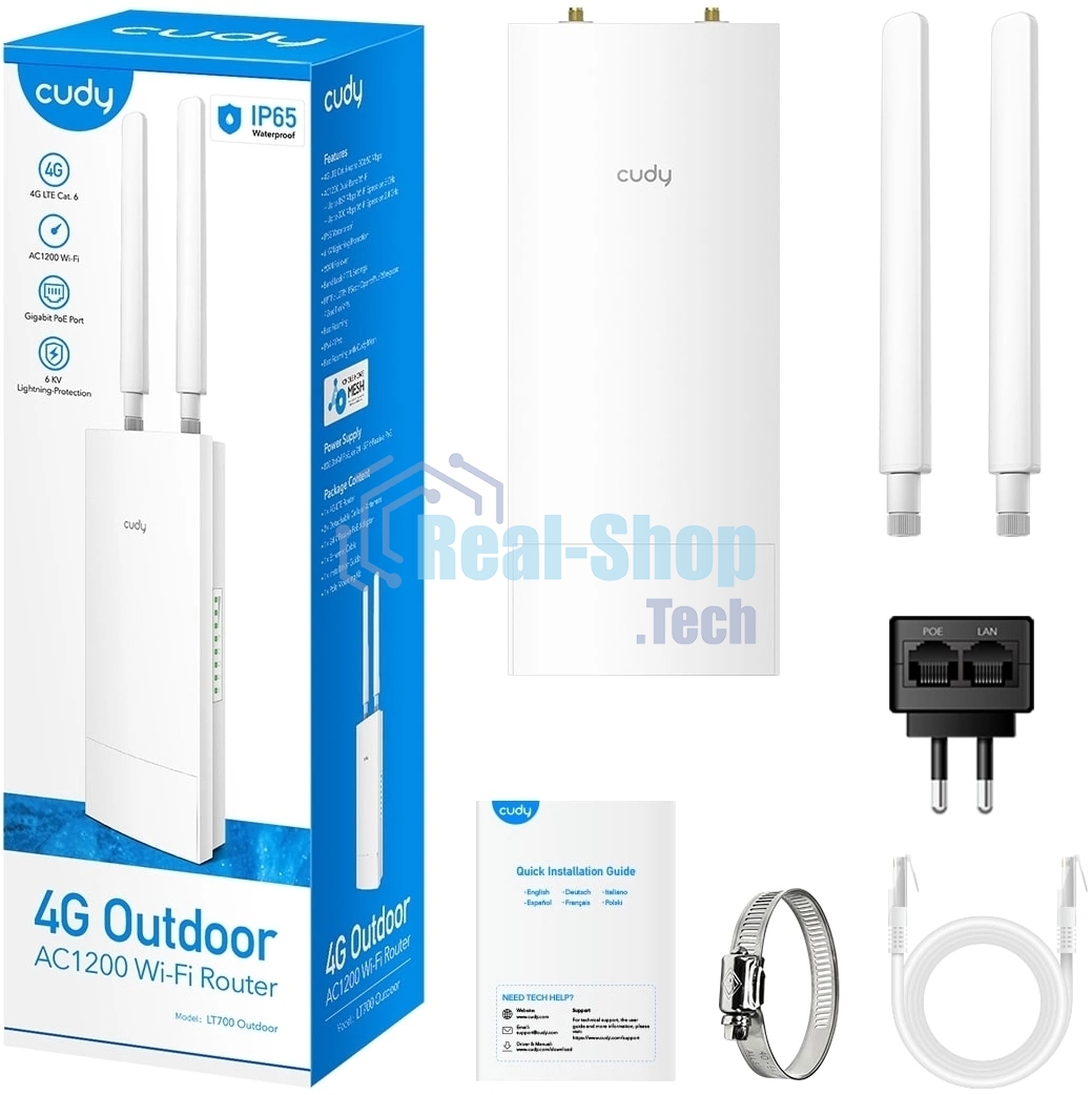 Точка доступа Outdoor 4G LTE Cat 6 AC1200 Wi-Fi Gigabit Router