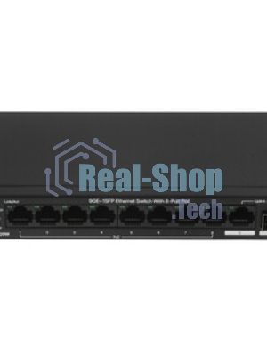 Коммутатор неуправляемый Tenda TEG1110PF-8-120W PoE, 10 портов, 9x1 Гбит/с, SFP 1х1 Гбит/с, PoE 8х30 Вт (до 102 Вт)