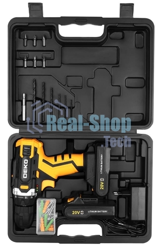 Дрель-шуруповерт Deko Banger 20V ONE+, 20 В, 1,5 Ач, 42 Нм, щеточный