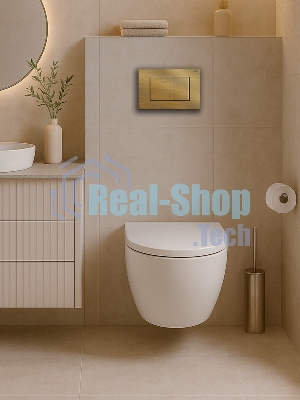 Инсталляция с унитазом комплект BAU PRO 6 в 1: унитаз подвесной безободковый торнадо Bau Hotel 53х36, быстросъемное сиденье микролифт, кнопка смыва BAU Stil, бронза