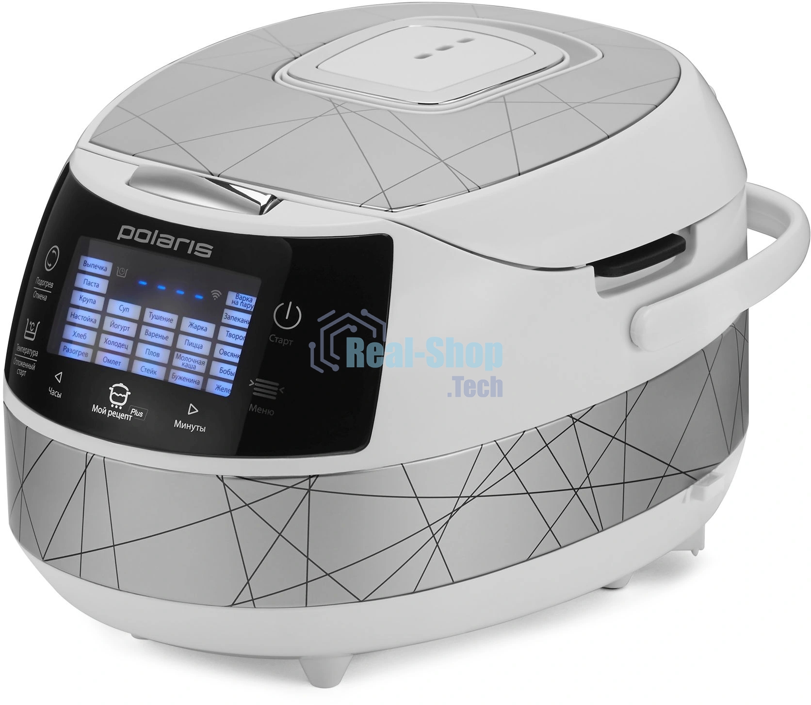 Мультиварка Polaris PMC 5017 Wi FI IQ Home серебристый/белый, 3 л, 860 Вт, сенсорное, 24 программы