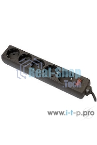 Сетевой фильтр Defender ES, 1.8 м, 5 розеток, черный