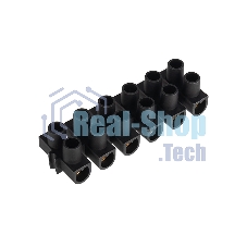 Клеммная колодка винтовая Rexant KВ-14 (6-14 мм²), ток 20 A, полипропилен черный, индивидуальная упаковка, 1 шт.