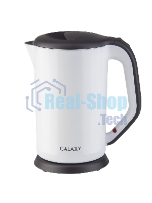 Чайник электрический Galaxy GL 0318, белый, пластик, 2000 Вт, 1,7 л