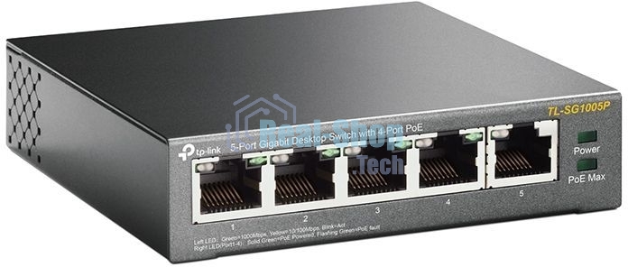 Коммутатор TP-Link SMBTL-SG1005P 5-портовый гигабитный настольный коммутатор с 4 портами PoE SMB 56W
