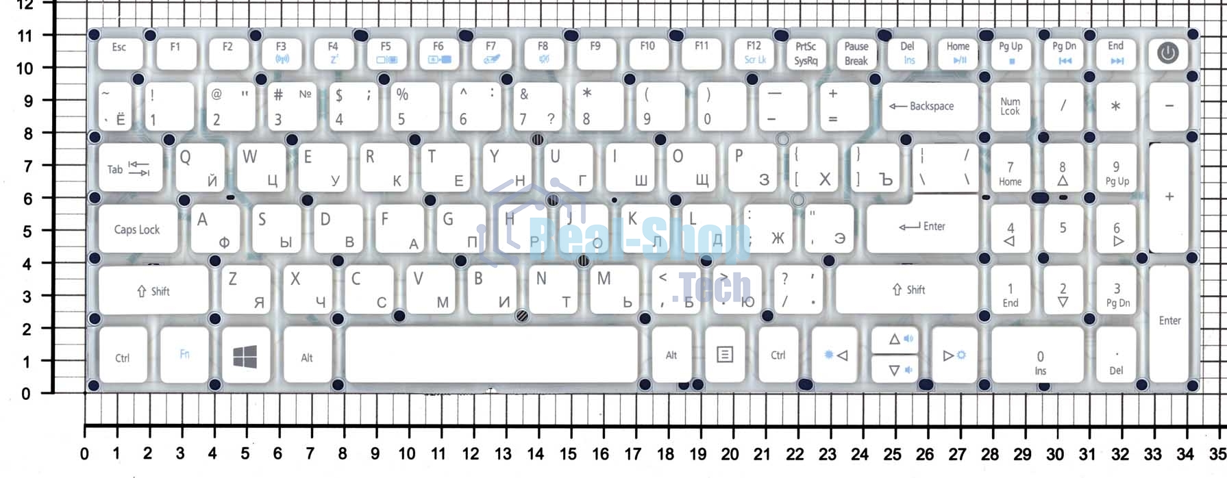 Клавиатура для ноутбука Acer Aspire E5-573/Nitro VN7-572G VN7-592G белая