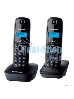 Телефон беспроводной (DECT) Panasonic KX-TG1612RUH (серый) Доп трубка в комплекте,АОН, Caller ID,12 мелодий звонка,поиск трубки