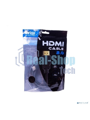 Кабель HDMI CP-HM-HM-1.8M Wize, 1.8 м, v.2.0, K-Lock, soft cable, 19M/19M, позол.разъемы, экран, темно-серый, пакет