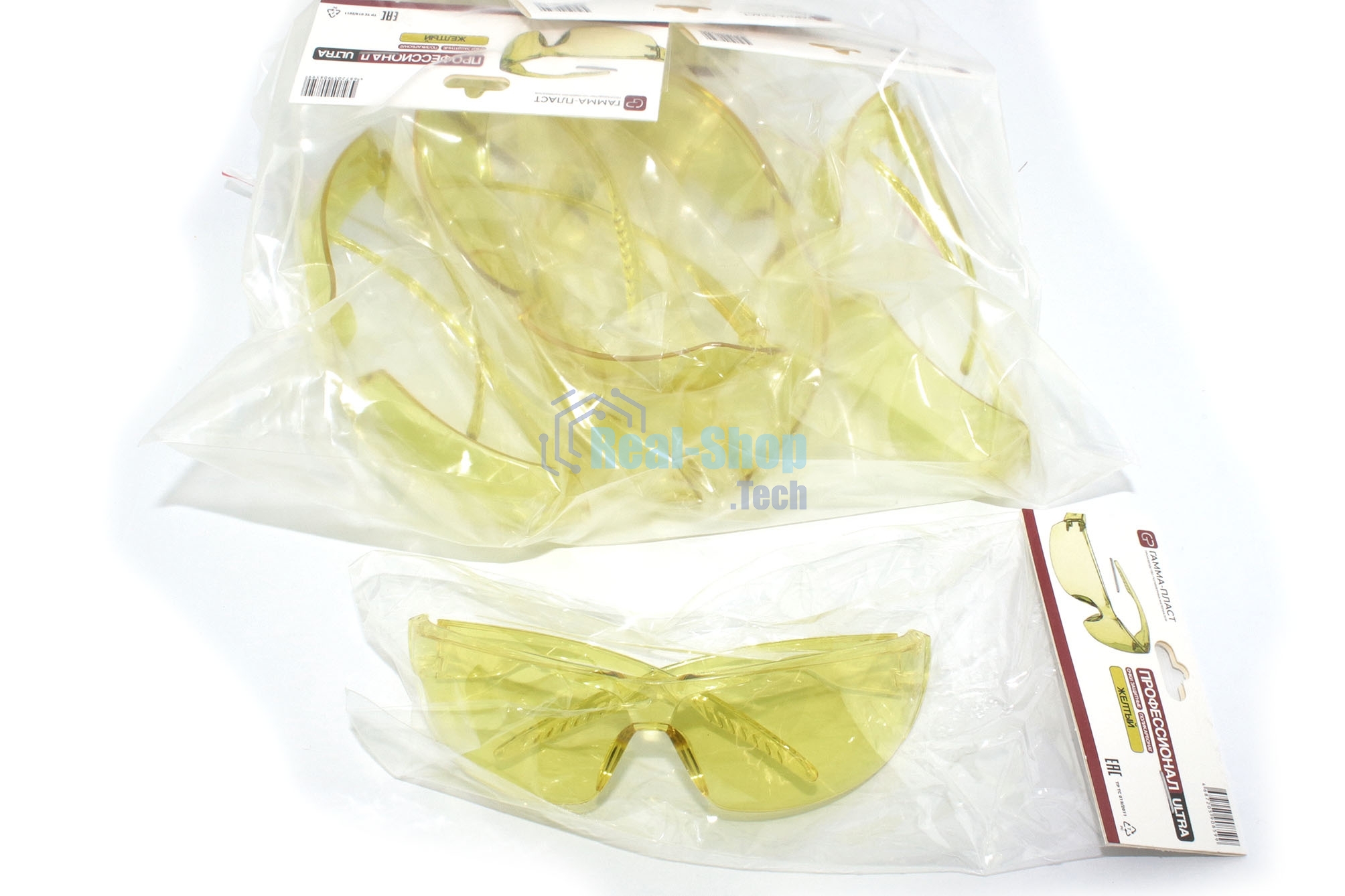 Очки защитные ПРОФЕССИОНАЛ ULTRA желтые 5 шт