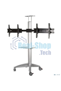 Arm media PT-STAND-15 (состоит из 2-х частей) black 1 шт/уп. Моб. стойка напол. для 2-х TV 26