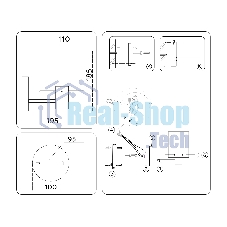 Настенный светильник Ambrella light LH57045 BK/DBS/SM черный/темная латунь/дымчатый E14 max 40W 195*110*185