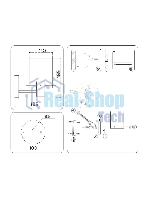 Настенный светильник Ambrella light LH57045 BK/DBS/SM черный/темная латунь/дымчатый E14 max 40W 195*110*185