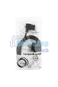Кабель питания Gembird 1.8м, VDE(0.75мм), черный, угловой разъем, с зазем., пакет PC-186A-VDE