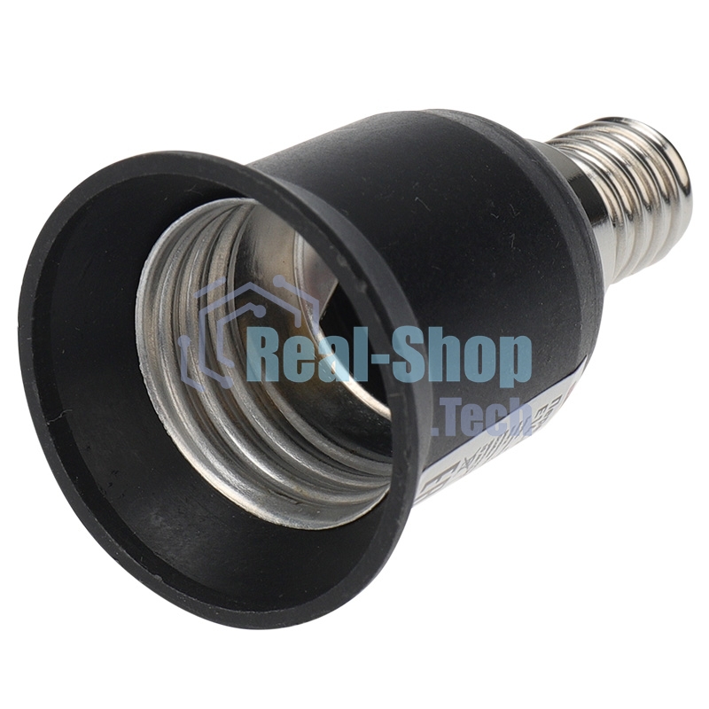 Переходник Rexant цокольный E14-E27 черный