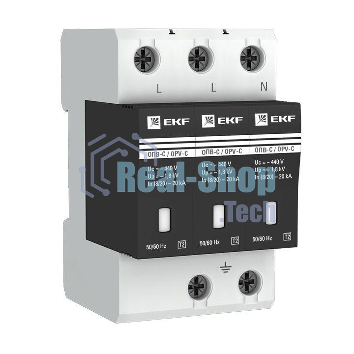 Ограничитель перенапряжения имп. ОПВ-C/3P 20кА 400В EKF opv-c3